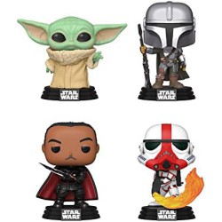 Funko Pop! Star Wars Grogu/ the Mandalorian/ Moff Gideon/ Incinerator Stormtrooper Glow in the dark 4-pack Special Edition