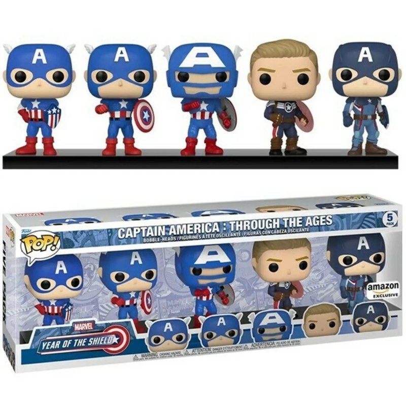 Funko Pop! Marvel Captain America Year of the Shield Amazon Exclusive 5-pack