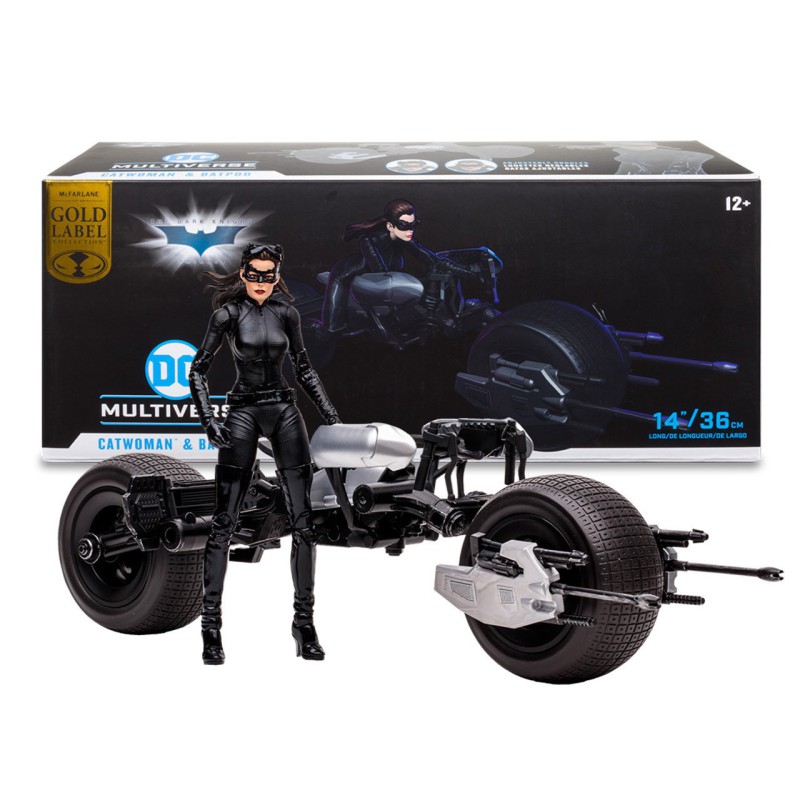 DC Multiverse (McFarlane) - Catwoman on Batpod from the Batman Dark Knight Trilogy Movie Gold Label