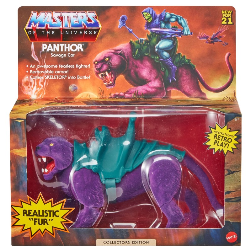 Masters of the Universe Origins (MOTU) - Realistic Fur Panthor (Flocked) 5.5 inch-scale Action Figure (Skeletor's pet)