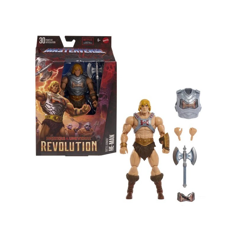 Masters of the Universe Revolution Masterverse He-Man Action Figure with Removable Battle Armor