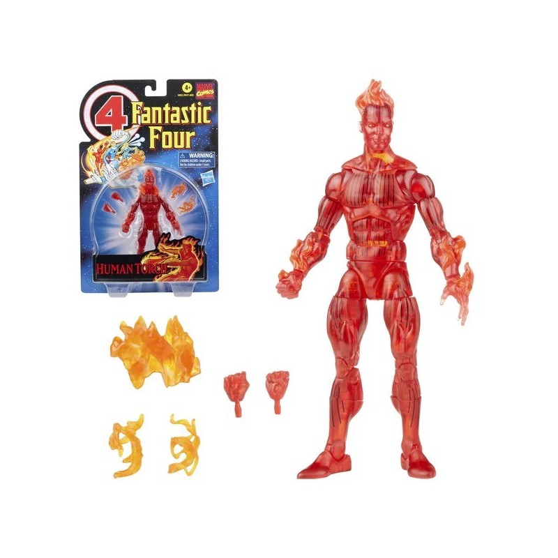 Marvel Legends Retro Fantastic Four Vintage Collection Human Torch 6 Inch Action Figure