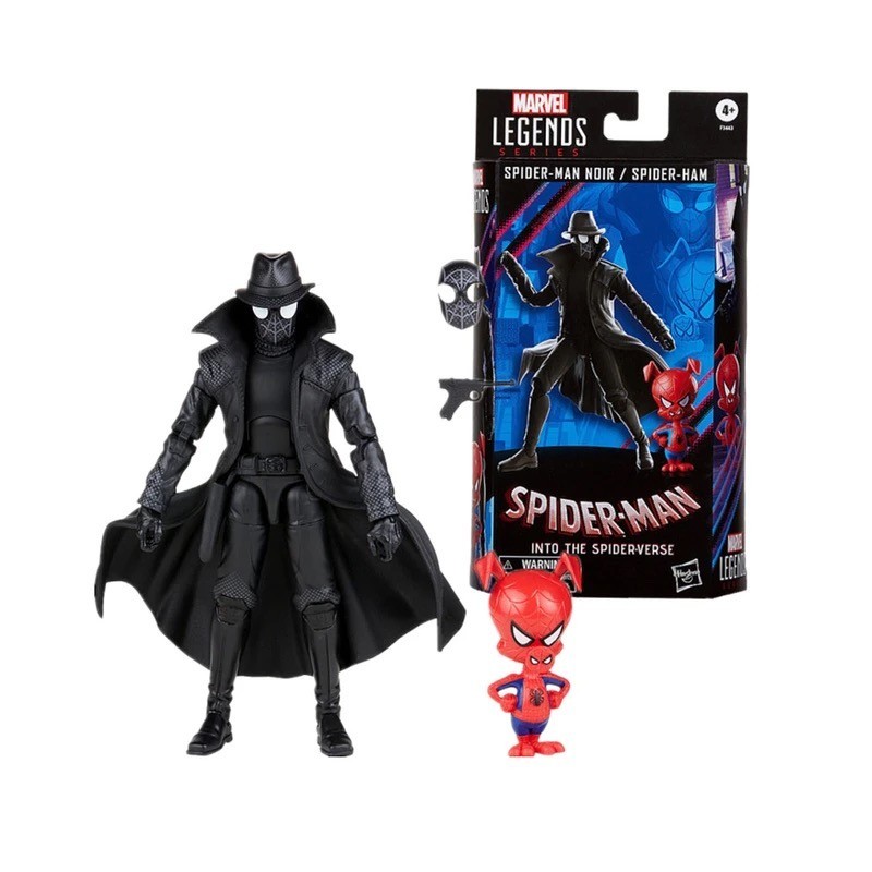 Marvel Legends Into the Spiderverse Spider-Man Noir with Spider Ham / Pig 6 Inch Action Figure