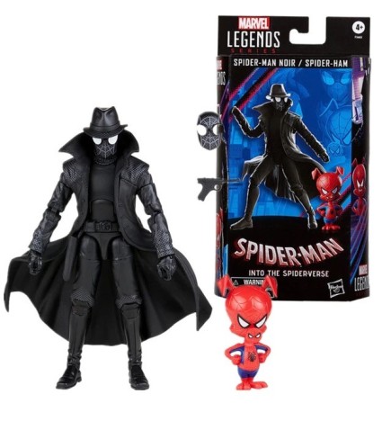 Marvel Legends Into the Spiderverse Spider-Man Noir with Spider Ham / Pig 6 Inch Action Figure