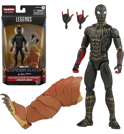 Marvel Legends No Way Home Black and Gold Suit Spider-Man 6 Inch Action Figure (BAF: Armadillo)