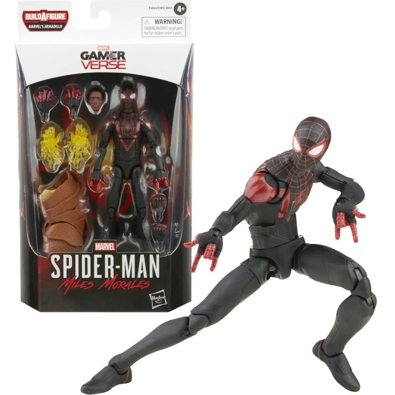 Marvel Legends Spider-man Gamerverse Miles Morales 6 Inch Action Figure (BAF: Armadillo)