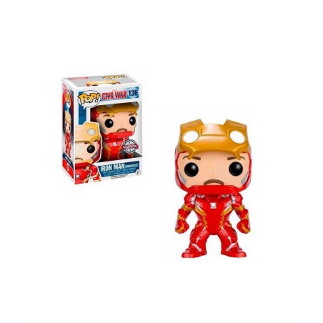 Funko Pop! Marvel Captain America Civil War - Iron Man [Unmasked] Special Edition 136