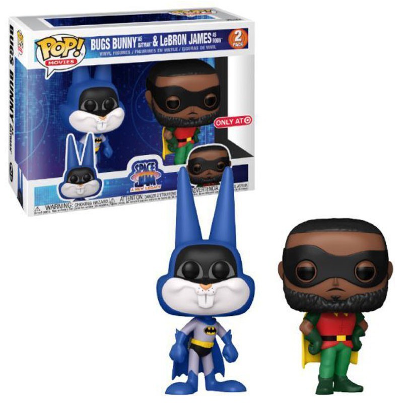 Funko Pop! Movies Space Jam A New Legacy : Bugs Bunny as Batman and Lebron James as Robin (2 pack)