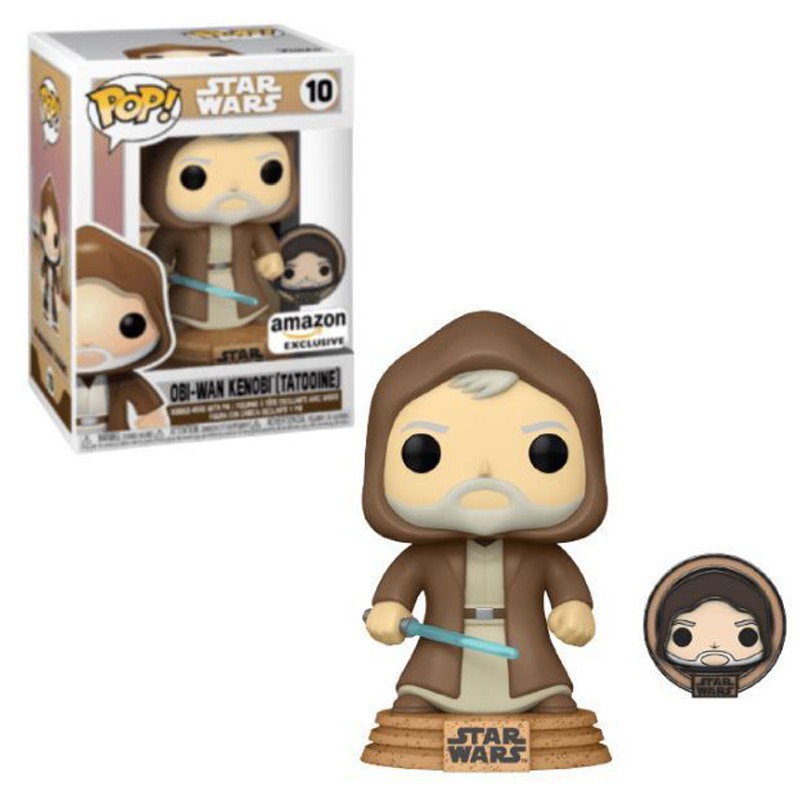 Funko Pop! Star Wars Obi-Wan Kenobi (Tatooine) Vinyl Figure with Pin Amazon Exclusive 10