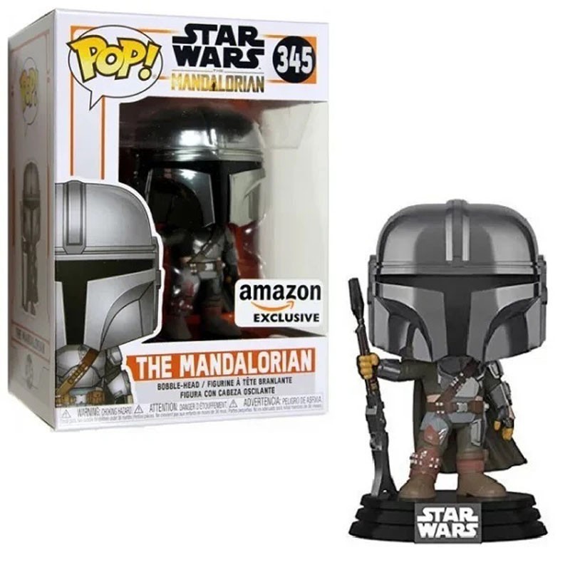 Funko Pop! Star Wars Mandalorian - The Mandorian (Chrome Helmet) Amazon Exclusive 345