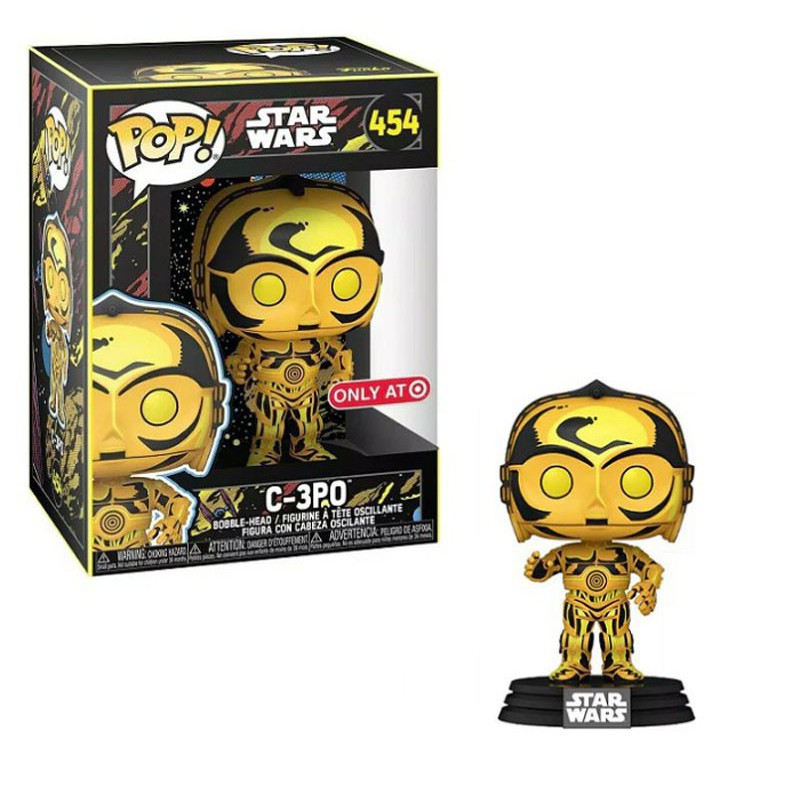 Funko Pop! Star Wars Retro Series C-3PO (Blacklight) Vinyl Figure Target Exclusive 454